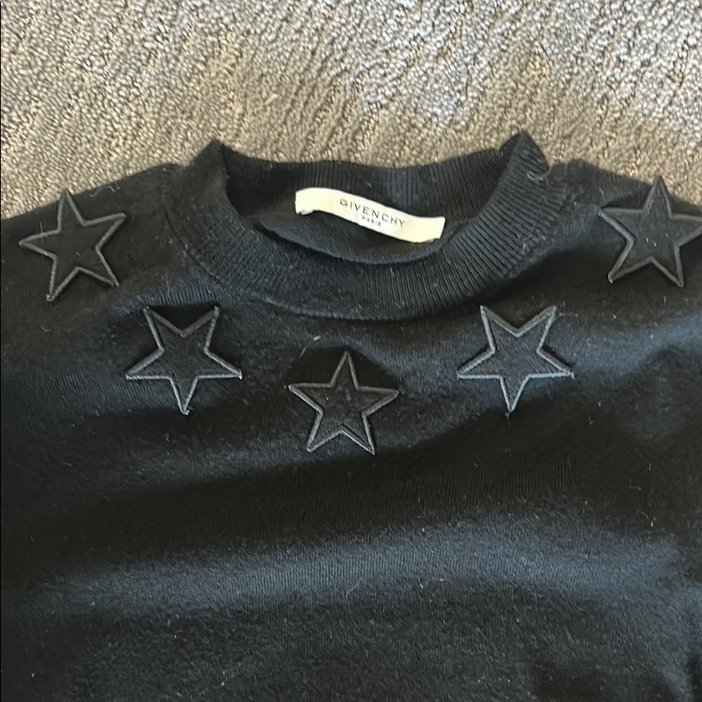 Givenchy mens Black Star-Embellished Top